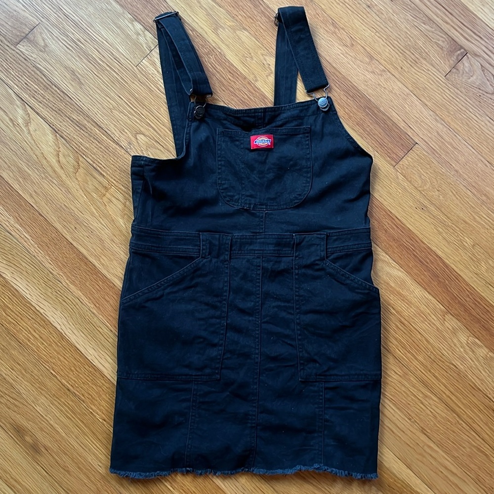 Black Dickies mini overalls dress